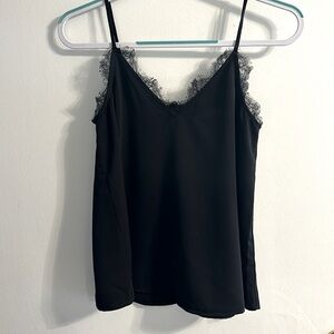 Black Francesca’s Lace Lined Tank Top